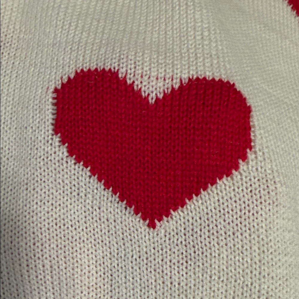 Main Strip Cream Sweater with Red Hearts NWT! - Picture 7 of 16